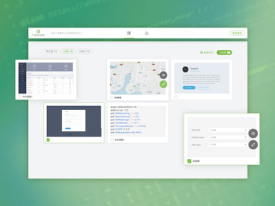 Transweb card green ui web