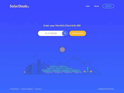 Solar Deals - Monthly Electricity Bill design landing page material ui ux web design