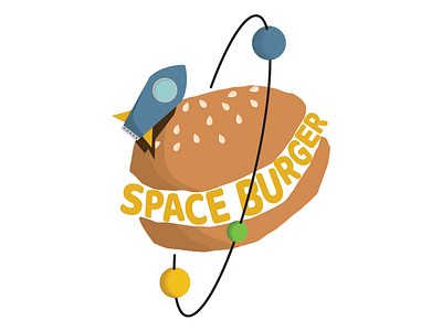 Space Burger Logo burger design graphics illustration illustrator logo space