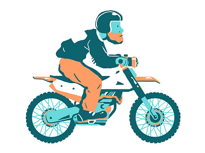 Dirt Bike bike character color design dirt flat illustration