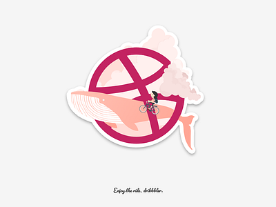 Enjoy the ride, dribbbler. dribbble illustration playoff rider whale