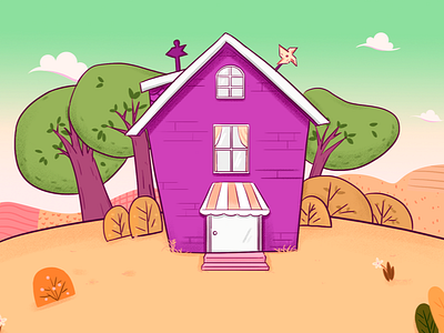 Rustic house home illustrator