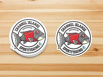 Sheepshead sticker 805 ca channel islands cisco fish fishing illustration red sheepshead sticker