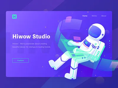 Hiwow Studio designer illustration，hiwow，z.m hoo space spacesuit team