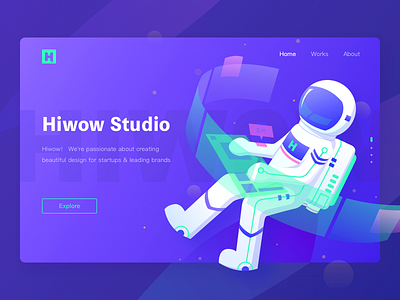 Hiwow Studio designer illustration，hiwow，z.m hoo space spacesuit team