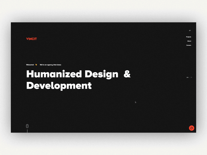 Vincit Site: Home Page agency animation clean interaction page simple space transitions ui ux website white