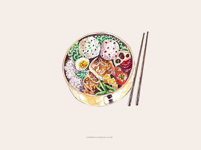 Bento food illustration