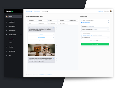 Chatbot Broadcasting broadcasting chatbot chatbot editor cms content editor fanbot