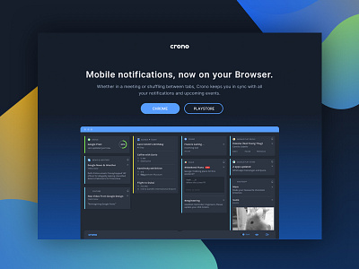 Crono Website Redesign app button crono dashboard gradient graphic illustration notification ui ux