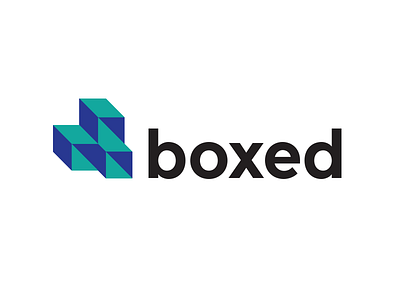 Boxed box boxes font illusion logo minimal optical simple type vertical