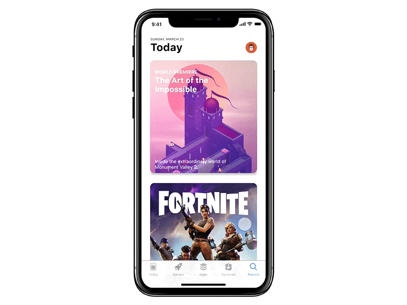 InVision Studio - App Store Prototype animation app store apple cards design invision studio ios prototype scroll ui ux