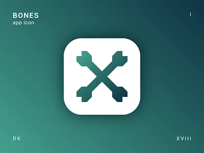 App Icon - Bones app clean colorful gradient icon logo minimal symbol ui ux