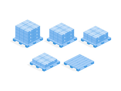 Pallet Loading Progress box boxes load pallet vector