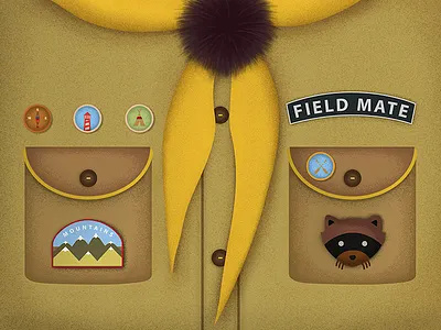Khaki Scout camp camp ivenhoe camp vibes illustration khaki scout moonrise kingdom scout uniform wes anderson