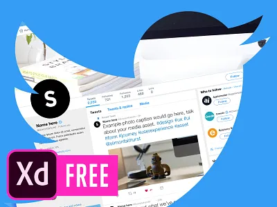 FREE Twitter Template for Adobe XD adobe xd adobe. download free freebie mockup platform social template twitter ui8 xd