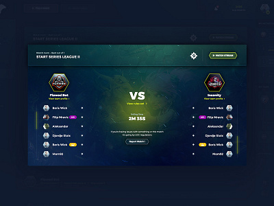 UGCeSports.gg | Match page dashboard esports gaming matchmaking ragebite ui ux webdesign