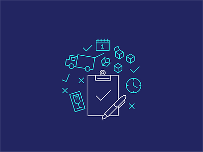 Moving app icon illustration linear minimal moving