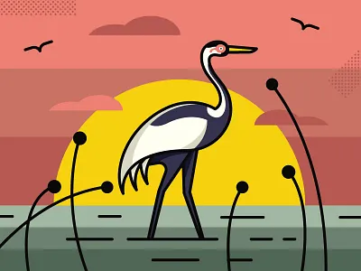 White-naped Crane crane endangered illustration smithsonian