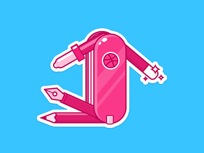 Dribbble Swiss Knife For Playoff color picker dribbble illustrator knife magic stick pen photoshop playoff sticker swiss knife tool