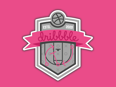 Dribbbble Badge for Sticker Mule! badge basketball branding design dribbble icon lettering logo sticker sticker mule typography vector