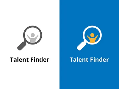 Talent Finder blue branding colour glass identity job logo man minimal search