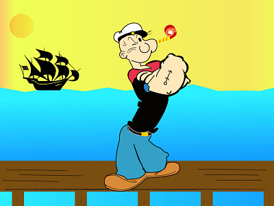 Popeye cartoon childhood colours design fun illustration learning love popeye rookie