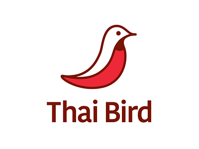 Thai Bird bird branding chili design icon logo mark typography