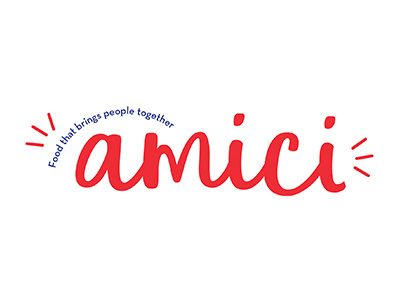 Amici Pasta Co. food friends graphic design logo design mark pasta slogan