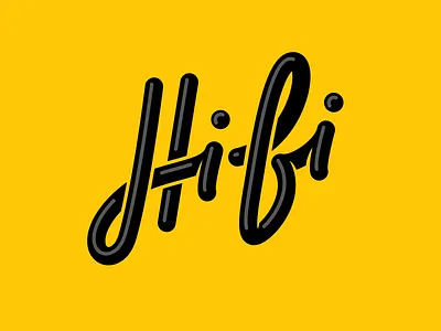 Hi-Fi cable lettering monoline script spaghetti