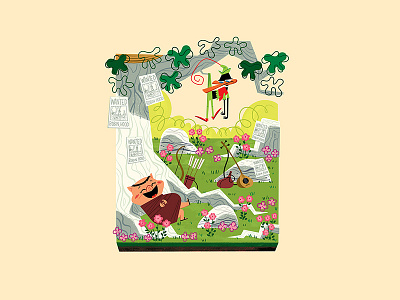 Tiny Sherwood Forest andrew kolb daffy duck illustration kolbisneat looney tunes miniature porky pig robin hood warner bros.