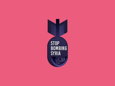 Stop Bombing Syria! badge bomb emblem graphic illustration logo love russia skull syria us war