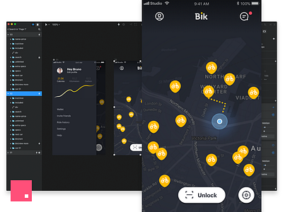 InVision Studio - Bike sharing app bicycle bike sharing bird invision ios lime mobike ofo studio uber ui