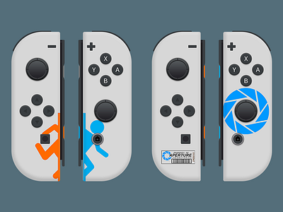 Portal 2 Joy-Cons aperture cons controller design joy ninentdo portal science switch valve white