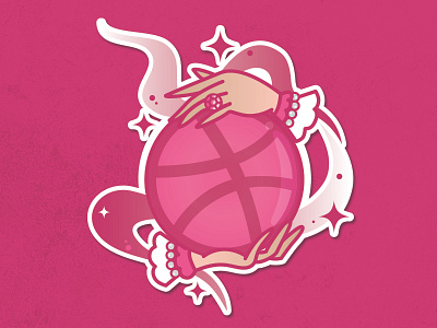 Dribbble Magic crystal ball design dribbble hands playoff sticker