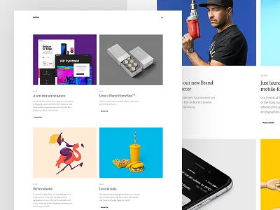 Ueno News : Overview Page design grid landing layout news ui web