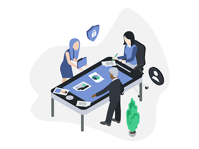 Mobile Secure Collaboration collaboration illustration mobile vector