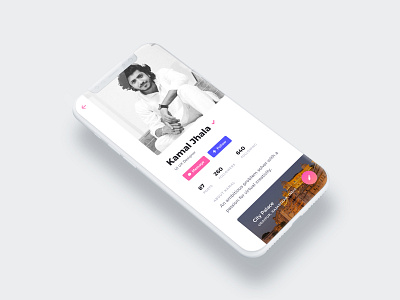 Designer Profile clean details display light minimal modern photo profile screen sketch ui ux