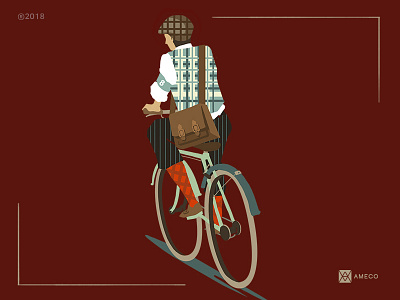 Retro Bike artwork bicycle digital art drawing graphic illustration painting photoshop retro tweed run vector vintage