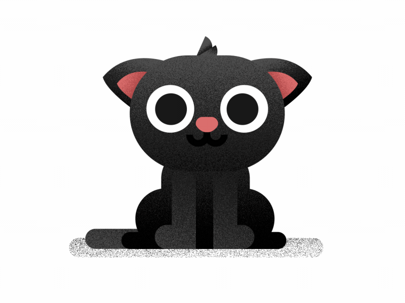 🐱🐱🐱 aftereffects animation black cat characterdesign cute design grain illustration texture