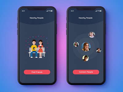 Friends Finder - WIP app concept friends ios iphonex photoshop social ui uidesign user interface ux uxdesign