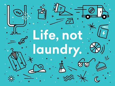 Howdy Dribbble branding icons illustration life not laundry tide university