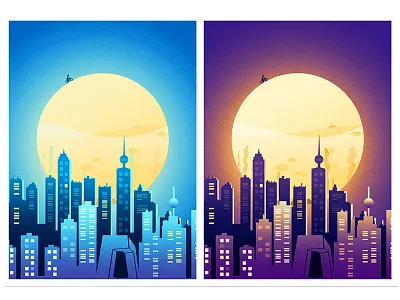 颜色练习 建筑 插画