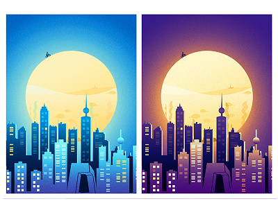 颜色练习 建筑 插画