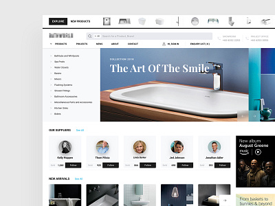 E-commerce Landing Page bathroom bee sight soft design desktop minimalism ui uiux ux