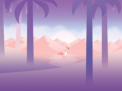 May background calendar cloud desert flamingo flat illustration lake mountain palm tree wallpaper