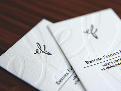 EF monogram business card lettering letterpress logo monogram
