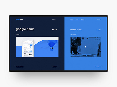 Humbleteam website concept black blue dark landing promo rectangulars typography ui ux