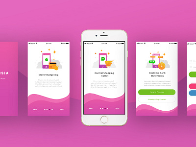 Exploration Screen Intro app budgeting finance finansia mobile ui ux
