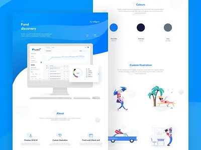FundCo - Fund discovery blue case study clean design fund illustration landing landing page product design ui ux web web design