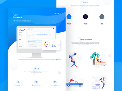 FundCo - Fund discovery blue case study clean design fund illustration landing landing page product design ui ux web web design